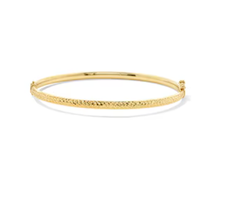 Diamond-Cut Bangle Bracelet in Semi-Solid 10K Gold