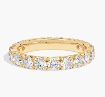 French Pavé Lab-Grown Diamond Eternity Ring In 14K Yellow Gold (2 Ct. tw. - F-G / VS2-SI1