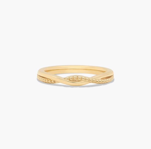 Vintage Ribbon Diamond Wedding Ring In 14K Yellow Gold (2.00mm)