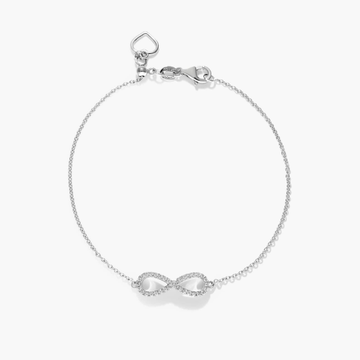 Infinity Diamond Bracelet In 14K White Gold
