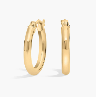 Small Hoop Earrings in 14k Yellow Gold (2 x 15 mm)