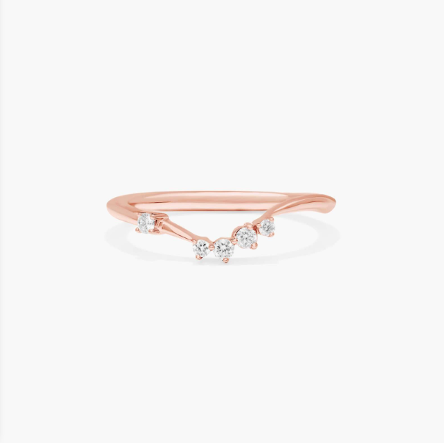 Scattered Blooms Diamond Wedding Ring In 14K Rose Gold (2.00mm)