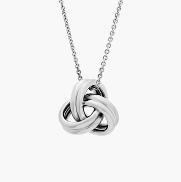 18" Grande Luxe Love Knot Pendant in Sterling Silver (1 mm)