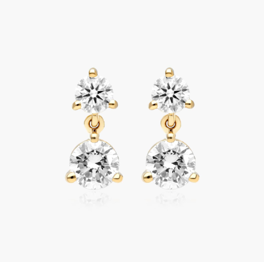 Drop Lab-Grown Diamond Stud Earrings In 14K Yellow Gold