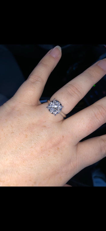 Allie 1.ct round main diamond ring, S925, size 8