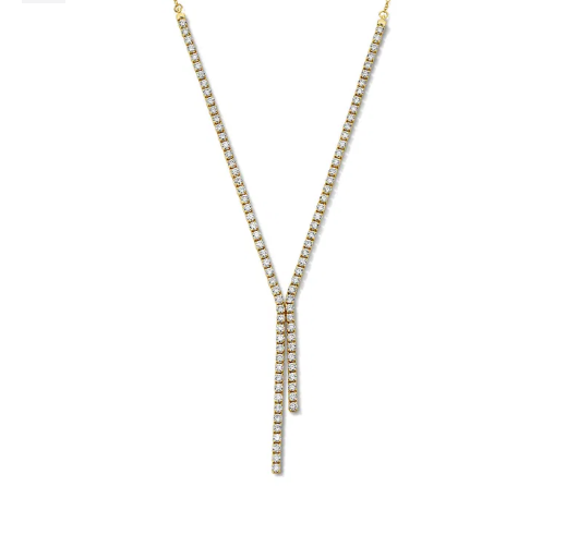 Diamond Lariat Necklace 14K