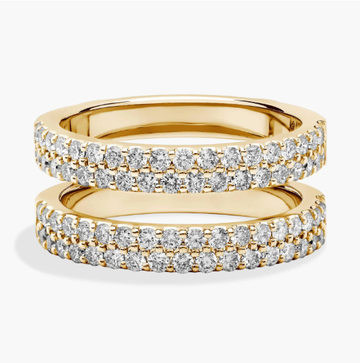 Two Row Pavé Diamond Ring Insert in 18k Yellow Gold (1 ct. tw.)