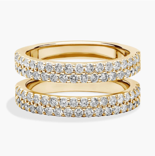 Two Row Pavé Diamond Ring Insert in 18k Yellow Gold (1 ct. tw.)