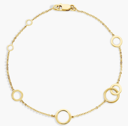 Mini Circle Bracelet in 14k Yellow Gold (1 mm)