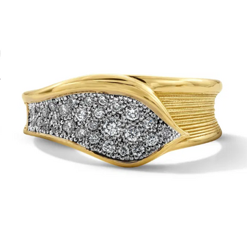 Diamond Petal Gold Ring 18K