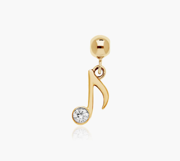 Music Note Lab-Grown Diamond Charm In 14K Yellow Gold