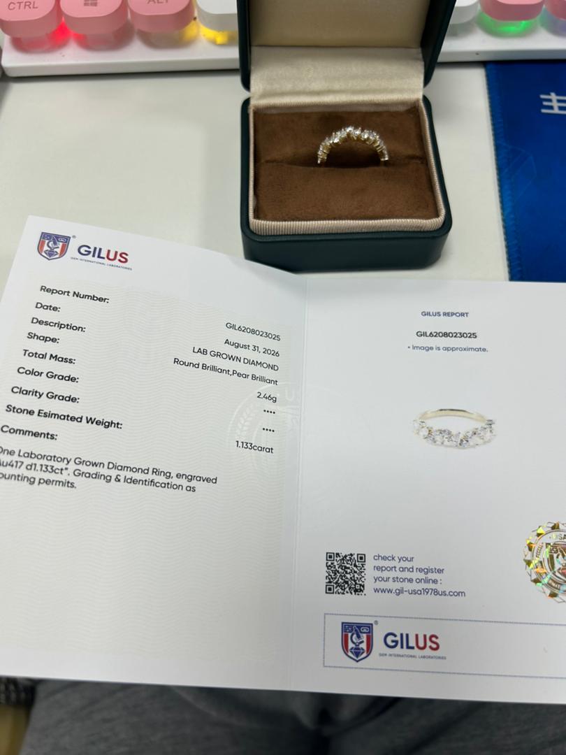 Vip David-Pear-shaped diamond 10K bracelet + 10K yellow gold ring with an unconventional shape