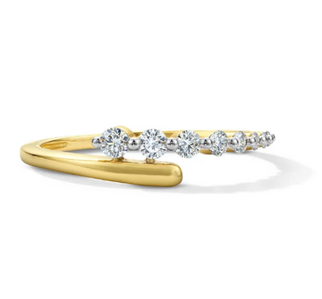Graduated Diamond Two Row Ring 14K