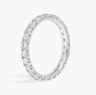 French Pavé Lab-Grown Diamond Eternity Ring In 14K White Gold (1 Ct. tw. - F-G / VS2-SI1)
