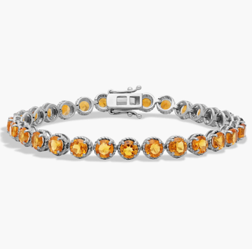Citrine Round Rope Bracelet in Sterling Silver (5mm)