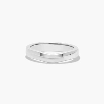 Cross Prong Thin Wedding Ring In 14K White Gold (3.00mm)