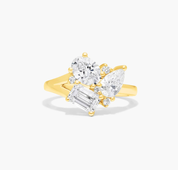 Fancy Bouquet Lab-Grown Diamond Ring In 14K Yellow Gold