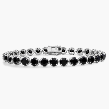 Black Onyx Round Rope Bracelet in Sterling Silver (5mm)