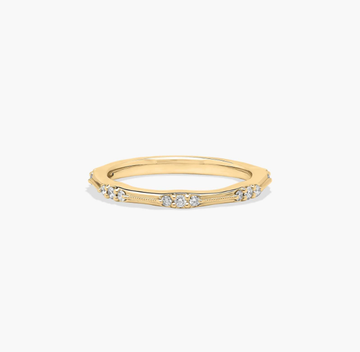 Vintage Diamond Wedding Ring In 14K Yellow Gold (1.00mm)