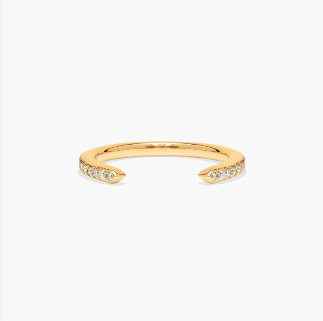 Open Diamond Wedding Ring In 14K Yellow Gold (1.50mm)