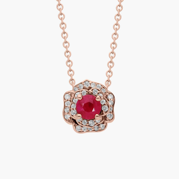 Ruby Rose Pendant in 14k Rose Gold