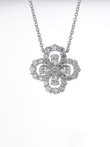 [Evera Diamond] Women Lab Diamond  Four Clover Necklace