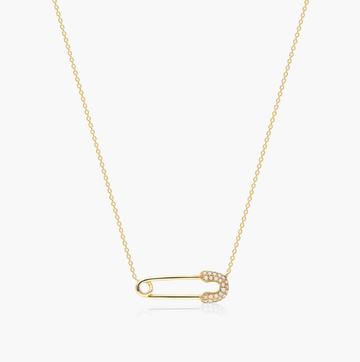 Diamond Pin Necklace In 14K Yellow Gold