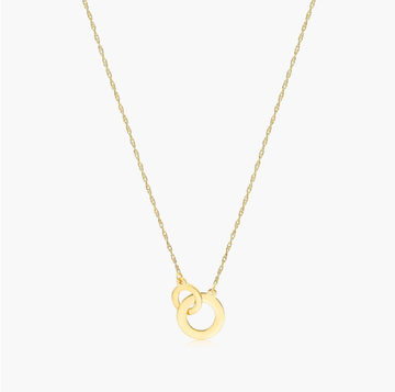 14K Yellow Gold Interlocking Disk Necklace