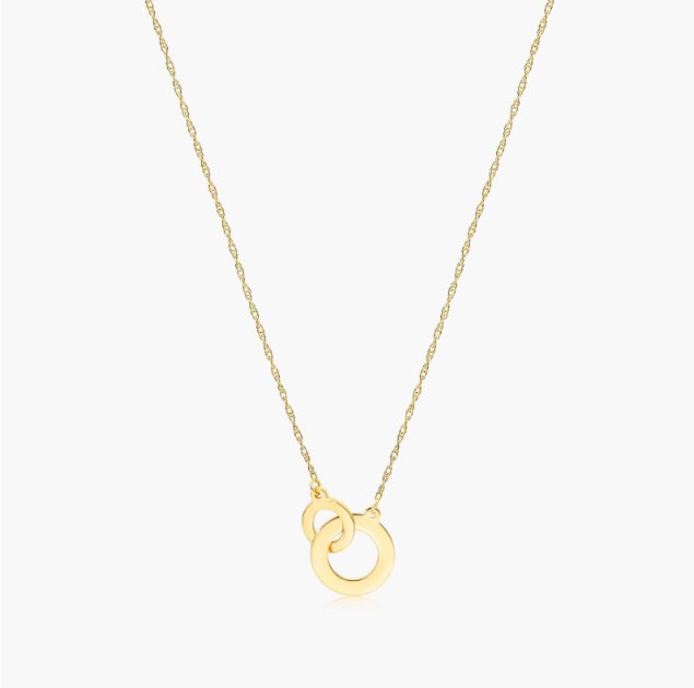 14K Yellow Gold Interlocking Disk Necklace