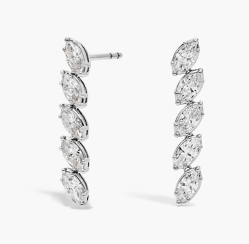 Drop Earrings With 1.70 CTW Marquise Cut Lab-Grown Diamonds In 14K White Gold