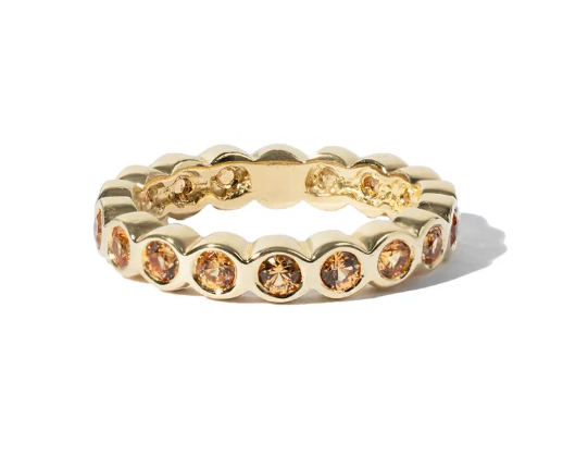 Yellow Sapphire Bezel Eternity Band (1.08tw) 18K