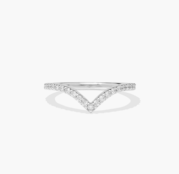 V-Shaped Diamond Wedding Ring In Platinum (1.50mm)