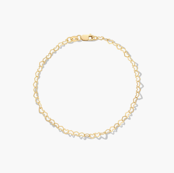 14K Yellow Gold Heart Link Gold Bracelet