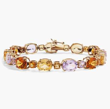 Citrine and Amethyst Bracelet in 14k Yellow Gold