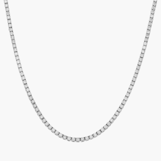 16 " Straight Lab-Grown Diamond Tennis Necklace In 14K White Gold (5 Ct. tw. - F-G / VS2-SI1)
