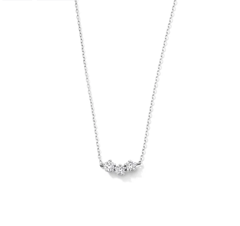 Three Round Diamond Pendant Necklace
