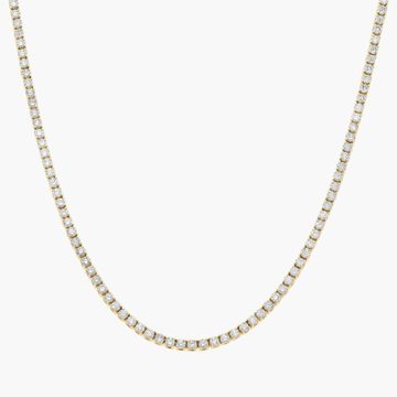 16 " Straight Lab-Grown Diamond Tennis Necklace In 14K Yellow Gold (5 Ct. tw. - F-G / VS2-SI1)