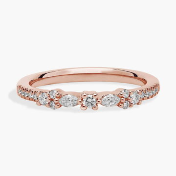Marquise and Round Bow Diamond Ring in 14k Rose Gold (1/5 ct. tw.)