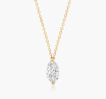 14K Yellow Gold Marquise Cut Lab-Grown Diamond Solitaire Pendant (1.00 CTW - F-G / VS2-SI1)