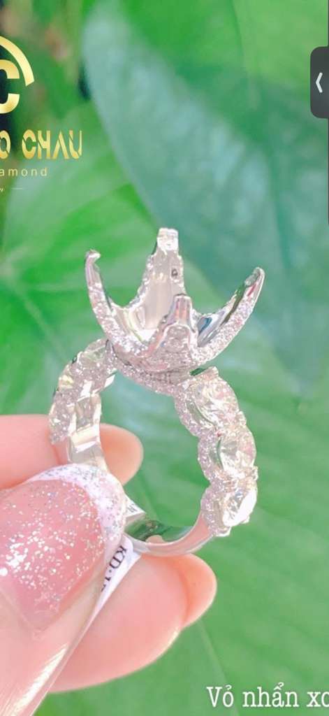 Tammy-18k setting （6 prongs ）and 6 pcs  4.5mm rounds diamond with pave diamond,
