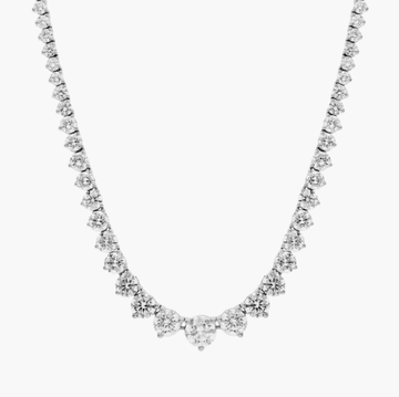 18 " Graduated Lab Grown Diamond Eternity Necklace In 14K White Gold (10 Ct. tw. - F-G / VS2-SI1)