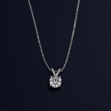 Double-Bail Diamond Solitaire Pendant In 14K White Gold (Setting)