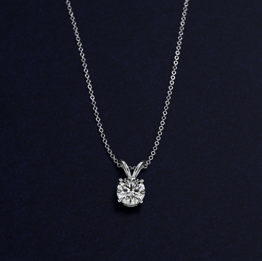 Double-Bail Diamond Solitaire Pendant In 14K White Gold (Setting)