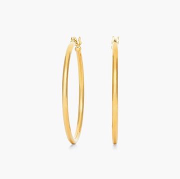 Standard Tube Hoop Earrings In 14K Yellow Gold