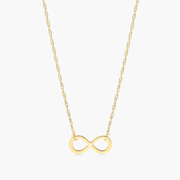 14K Yellow Gold Mini Infinity Necklace