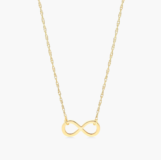 14K Yellow Gold Mini Infinity Necklace