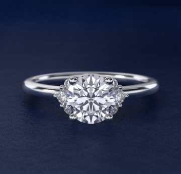 Demi Cluster Round Diamond Engagement Ring in 14k White Gold