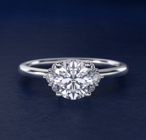 Demi Cluster Round Diamond Engagement Ring in 14k White Gold