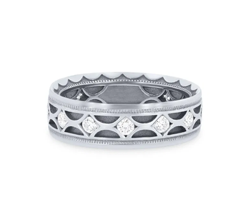 Diamond Accented Wedding Band 18K
