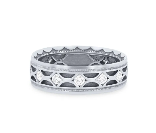 Diamond Accented Wedding Band 18K